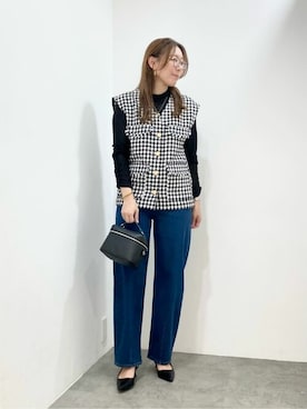 「COMME CA ISM（コムサイズム）のアイテム（バッグ）」を使った、COMME CA ISM STAFFさん（レディース・166cm）の秋コーディネート