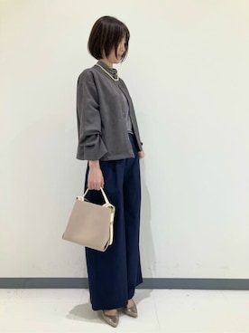 「COMME CA ISM（コムサイズム）のアイテム（ブルゾン）」を使った、COMME CA ISM STAFFさん（レディース・164cm）の秋コーディネート