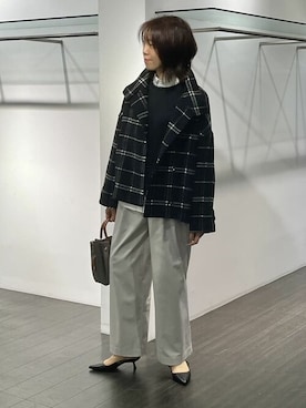 「COMME CA ISM（コムサイズム）のアイテム（その他アウター）」を使った、COMME CA ISM STAFFさん（レディース・162cm）の秋コーディネート