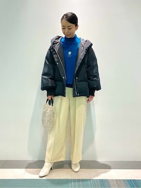 「COMME CA ISM（コムサイズム）のアイテム（ダウンジャケット/コート）」を使った、COMME CA ISM STAFFさん（レディース・156cm）の秋コーディネート