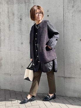 「COMME CA ISM（コムサイズム）のアイテム（その他アウター）」を使った、COMME CA ISM STAFFさん（レディース・161cm）の秋コーディネート