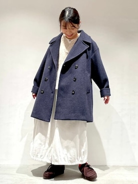 「アイテム（ピーコート）」を使った、COMME CA ISM STAFFさん（レディース・148cm）の秋コーディネート