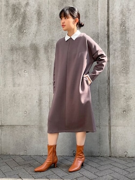 「COMME CA ISM（コムサイズム）のアイテム（ワンピース/ドレス）」を使った、COMME CA ISM STAFFさん（レディース・163cm）の秋コーディネート