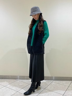 「COMME CA ISM（コムサイズム）のアイテム（帽子）」を使った、COMME CA ISM STAFFさん（レディース・167cm）の秋コーディネート