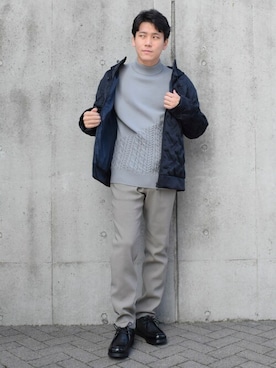 「COMME CA ISM（コムサイズム）のアイテム（ジャケット/アウター）」を使った、COMME CA ISM STAFFさん（メンズ・173cm）の秋コーディネート
