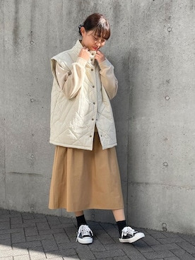「キルティングベスト」｜「アイテム（ブルゾン）」を使った、COMME CA ISM STAFFさん（レディース・163cm）の秋コーディネート
