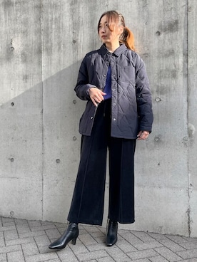 「ブルーニット」｜「アイテム（ブーツ）」を使った、COMME CA ISM STAFFさん（レディース・164cm）の秋コーディネート
