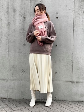 「ONIGIRI（オニギリ）のアイテム（トップス）」を使った、COMME CA ISM STAFFさん（レディース・164cm）の冬コーディネート