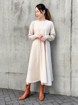 「COMME CA ISM（コムサイズム）のアイテム（ワンピース/ドレス）」を使った、COMME CA ISM STAFFさん（レディース・164cm）の冬コーディネート