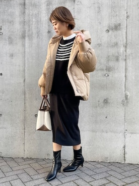 「COMME CA ISM（コムサイズム）のアイテム（ダウンジャケット/コート）」を使った、COMME CA ISM STAFFさん（レディース・161cm）の冬コーディネート