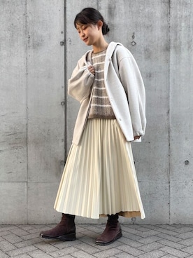 「ONIGIRI（オニギリ）のアイテム」を使った、COMME CA ISM STAFFさん（レディース・163cm）の冬コーディネート