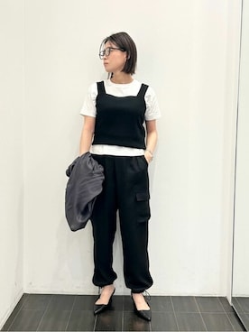 「COMME CA ISM（コムサイズム）のアイテム（ブルゾン）」を使った、COMME CA ISM STAFFさん（レディース・157cm）の夏コーディネート