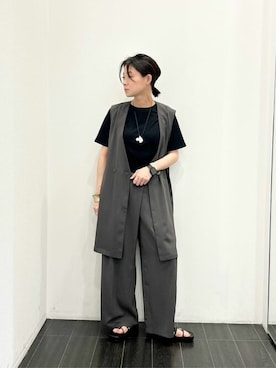 「COMME CA ISM（コムサイズム）のアイテム（アクセサリー）」を使った、COMME CA ISM STAFFさん（レディース・157cm）の夏コーディネート