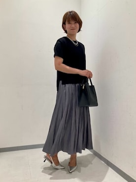 「COMME CA ISM（コムサイズム）のアイテム（アクセサリー）」を使った、COMME CA ISM STAFFさん（レディース・163cm）の夏コーディネート