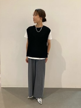 「COMME CA ISM（コムサイズム）のアイテム（アクセサリー）」を使った、COMME CA ISM STAFFさん（レディース・156cm）の秋コーディネート