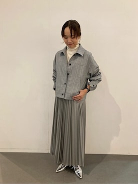 「COMME CA ISM（コムサイズム）のアイテム（ブルゾン）」を使った、COMME CA ISM STAFFさん（レディース・156cm）の秋コーディネート