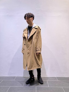「モードストリート」｜「アイテム（トレンチコート）」を使った、COMME CA ISM STAFFさん（メンズ・173cm）の秋コーディネート