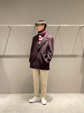 「アイテム（マフラー）」を使った、COMME CA ISM STAFFさん（メンズ・172cm）の冬コーディネート