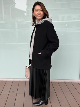 「COMME CA ISM（コムサイズム）のアイテム（その他アウター）」を使った、COMME CA ISM STAFFさん（レディース・156cm）の冬コーディネート