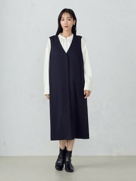 「COMME CA ISM（コムサイズム）のアイテム（ワンピース/ドレス）」を使った、COMME CA ISM STAFFさん（レディース・165cm）の冬コーディネート