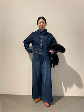 「ONIGIRI（オニギリ）のアイテム（パンツ）」を使った、COMME CA ISM STAFFさん（レディース・155cm）の冬コーディネート