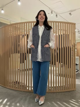 「ONIGIRI（オニギリ）のアイテム（パンツ）」を使った、COMME CA ISM STAFFさん（レディース・163cm）の冬コーディネート