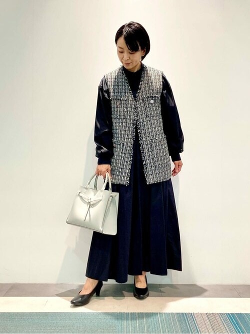 セール】ファンシーツイード ロングジレ（ベスト）｜COMME CA
