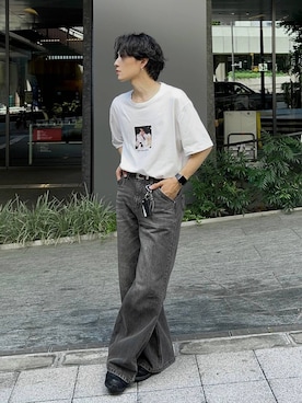 「アイテム（デニムパンツ）」を使った、Shotaさん（メンズ・170cm・30代）の夏コーディネート