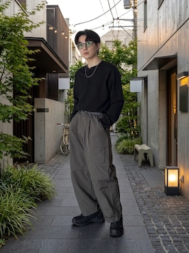 「SLICK（スリック）のアイテム（パンツ）」を使った、Shotaさん（メンズ・170cm）の春コーディネート