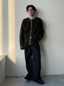 「アイテム（カーディガン/ボレロ）」を使った、Shotaさん（メンズ・170cm・30代）の秋コーディネート