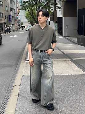 「HARE（ハレ）のアイテム（パンツ）」を使った、Shotaさん（メンズ・170cm）の春コーディネート