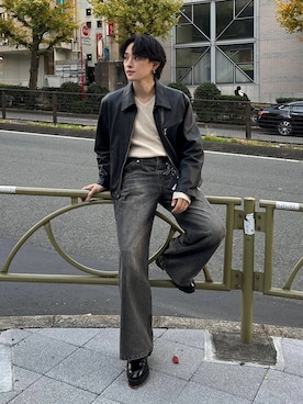 「アイテム（ブルゾン）」を使った、Shotaさん（メンズ・170cm）の冬コーディネート