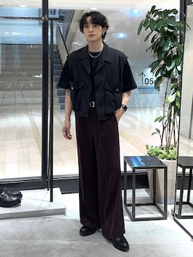 「アイテム（パンツ、レッド系）」を使った、Shotaさん（メンズ・170cm）の夏コーディネート