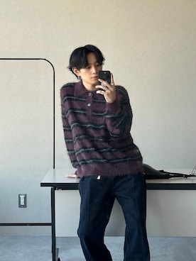 「アイテム（ニット/セーター）」を使った、Shotaさん（メンズ・170cm・30代）の冬コーディネート