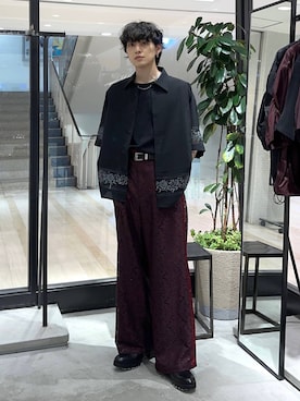 「アイテム（パンツ、レッド系）」を使った、Shotaさん（メンズ・170cm）の夏コーディネート