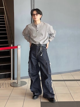 「HARE（ハレ）のアイテム（パンツ）」を使った、Shotaさん（メンズ・170cm）の春コーディネート