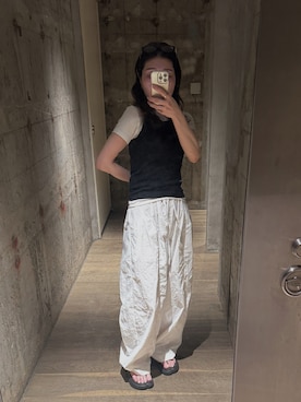「PAES（ペイズ）のアイテム」を使った、いけちさん（レディース・154cm）の夏コーディネート