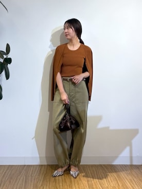 「Whim Gazette（ウィムガゼット）の＜WEB限定サイズあり＞【Hoaw.】ゼブラポインテッドパンプス（パンプス、ブラック系）」を使った、gotoさん（レディース・171cm）の夏コーディネート