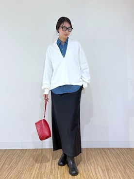 「Whim Gazette（ウィムガゼット）の【Hoaw.】エンジニアブーツ（ブーツ、ブラック系）」を使った、gotoさん（レディース・171cm）の秋コーディネート