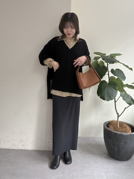 「GALLARDAGALANTE（ガリャルダガランテ）のアイテム（シャツ/ブラウス）」を使った、AYUMIさん（レディース・148cm）の冬コーディネート