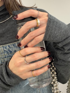 「アイテム（アクセサリー）」を使った、AYUMIさん（レディース・148cm）の冬コーディネート