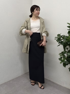 「GALLARDAGALANTE（ガリャルダガランテ）の【WEB限定リバイバル】シアーミリタリージャケット（その他アウター、ベージュ系）」を使った、AYUMIさん（レディース・148cm）の春コーディネート