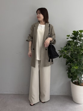 「GALLARDAGALANTE（ガリャルダガランテ）のアメスリタンク（キャミソール、ホワイト系）」を使った、AYUMIさん（レディース・148cm）の春コーディネート