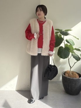 極美品 ガリャルダガランテ ボアベスト 2024 ミドルジレアウター 秋ブラウン 極美品 ガリャルダガランテ ボアベスト 2024 ミドルジレアウター 秋