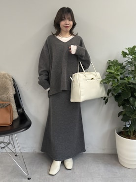 「アイテム（アクセサリー）」を使った、AYUMIさん（レディース・148cm）の冬コーディネート