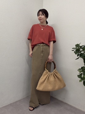 「GALLARDAGALANTE（ガリャルダガランテ）のネックカフ（チョーカー、ゴールド系）」を使った、AYUMIさん（レディース・148cm）の春コーディネート