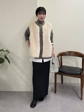 「アイテム（チョーカー）」を使った、AYUMIさん（レディース・148cm）の秋コーディネート