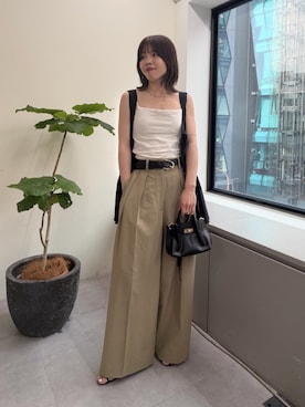 「GALLARDAGALANTE（ガリャルダガランテ）のアイテム（ベルト）」を使った、AYUMIさん（レディース・148cm）の夏コーディネート