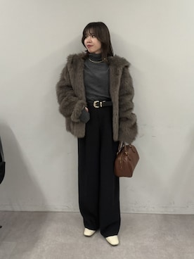 「アイテム（Tシャツ/カットソー）」を使った、AYUMIさん（レディース・148cm・30代）の冬コーディネート