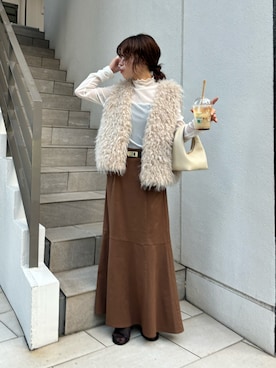 「アイテム（ベスト）」を使った、AYUMIさん（レディース・148cm・30代）の秋コーディネート